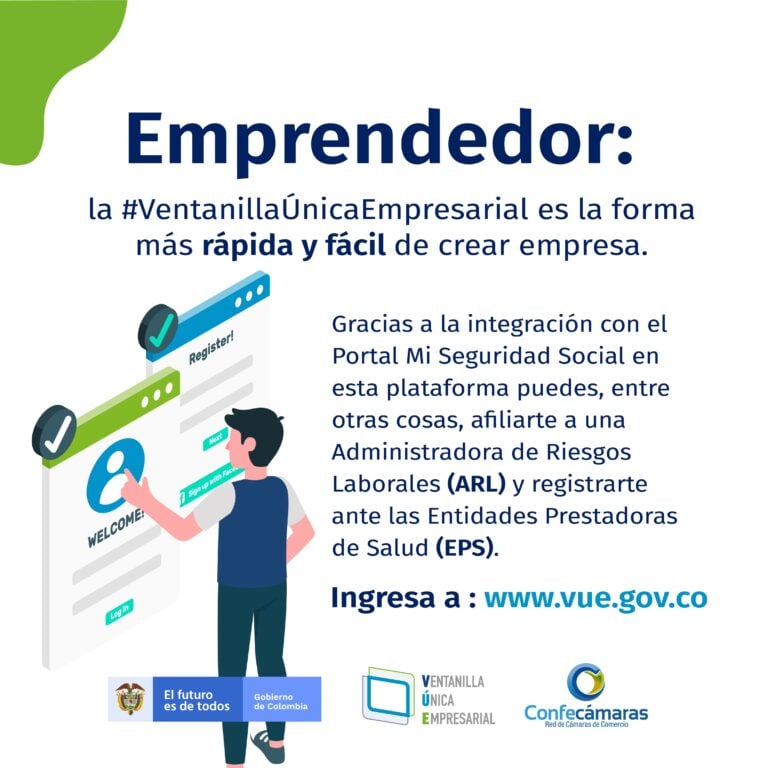 La Ventanilla Única Empresarial (VUE) es la forma más fácil y rápida de crear empresa.