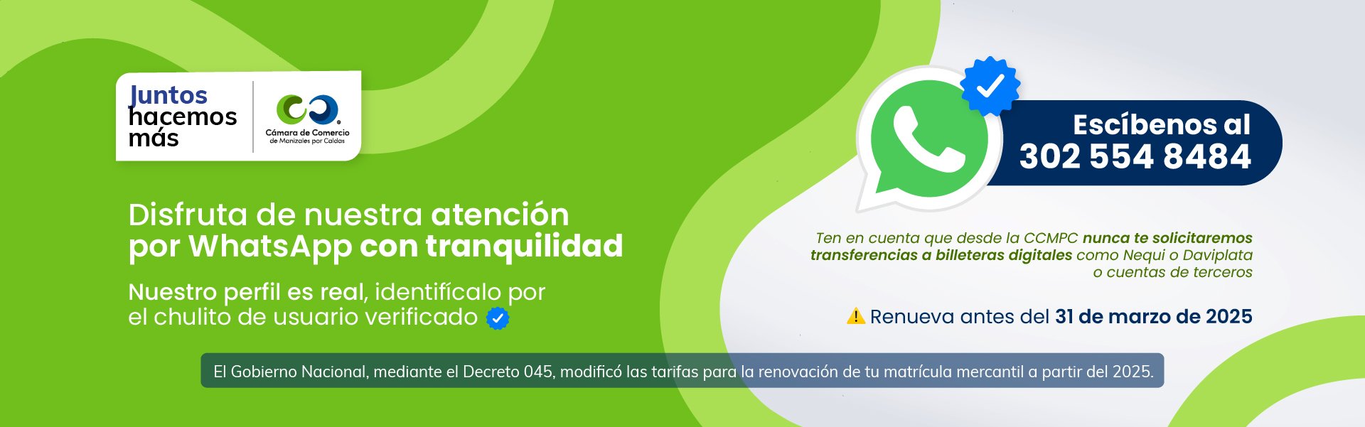 Renueva tu matrícula en nuestro WhatsApp