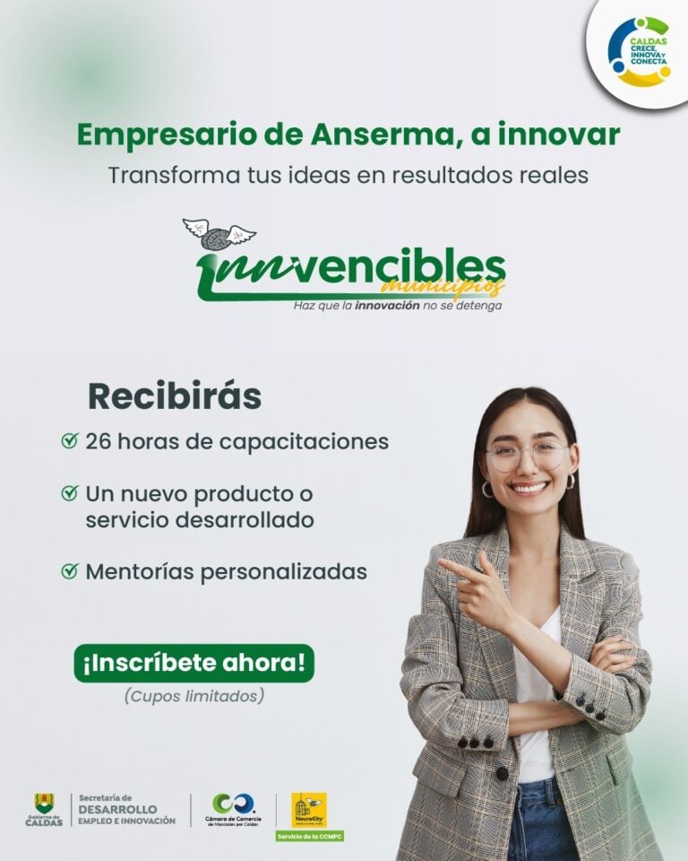 Empresarios de Anserma podrán potenciar sus negocios a través del programa Innvencibles 