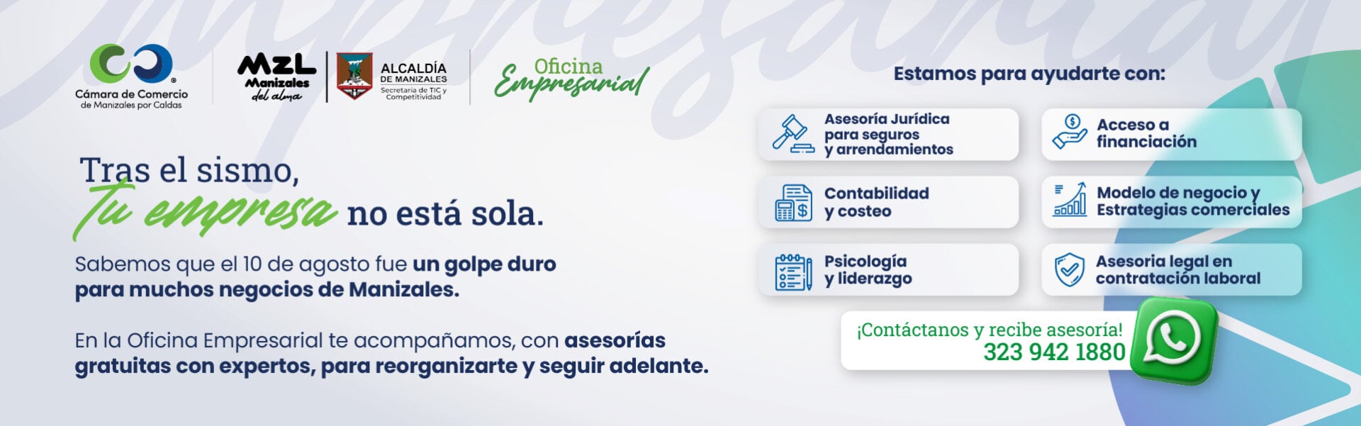 Banner Asesorías Oficina Empresarial Sismo