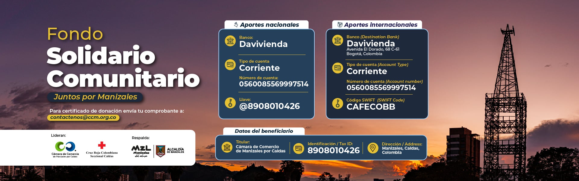 Banner Fondo Solidario Comunitario CCMPC + Cruz Roja