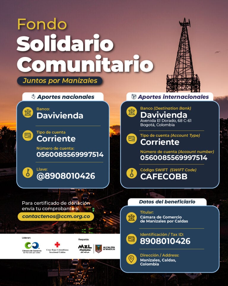 Manizales crea el “Fondo Solidario Comunitario” para apoyar la rehabilitación de la ciudad