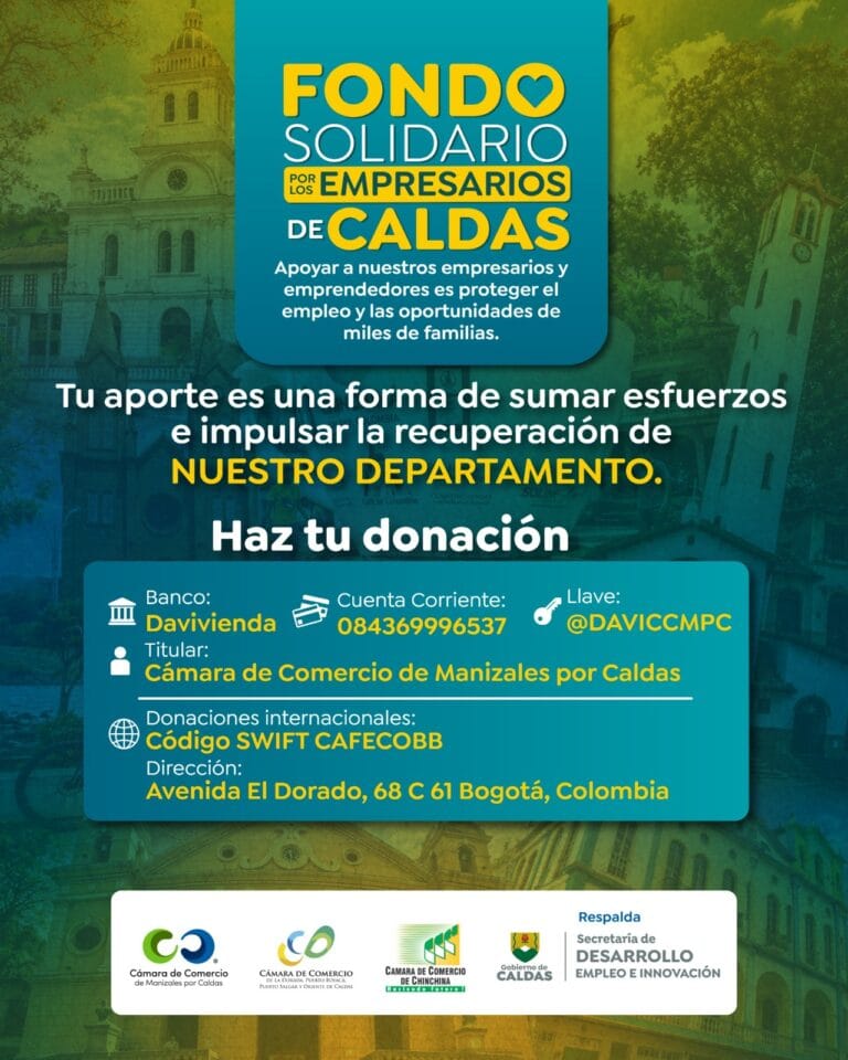 Fondo Solidario por los Empresarios de Caldas: Gobierno departamental y Cámaras de Comercio unen esfuerzos para apoyar la recuperación empresarial